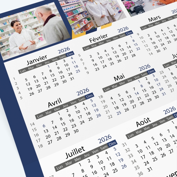 Carte calendrier photo - Grille calendaire 100% personnalisable