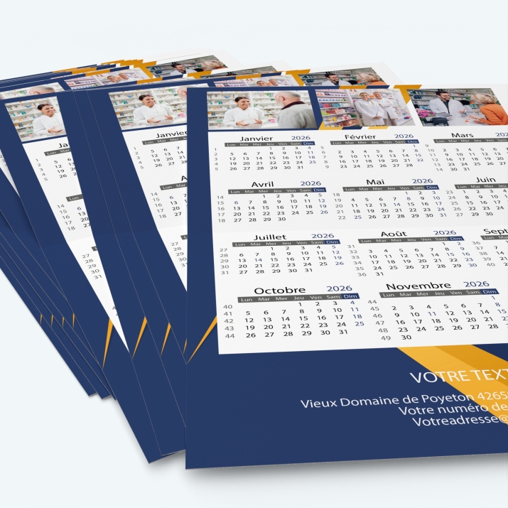 Carte calendrier photo - Minimum de commande : 25 exemplaires