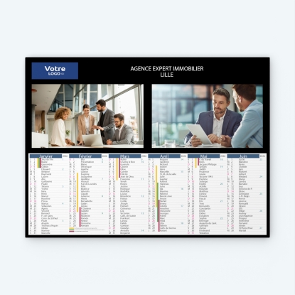 Calendrier bancaire carton Grille en Colonnes