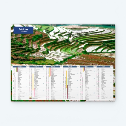 Calendrier bancaire carton Grille en Colonnes
