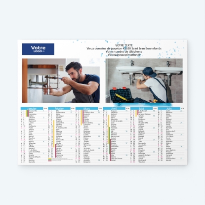 Calendrier bancaire carton Grille en Colonnes