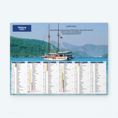 Calendrier bancaire carton Grille en Colonnes