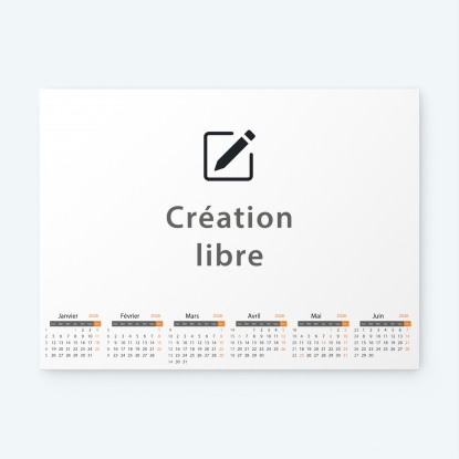 Calendrier bancaire carton Grille en Carrés