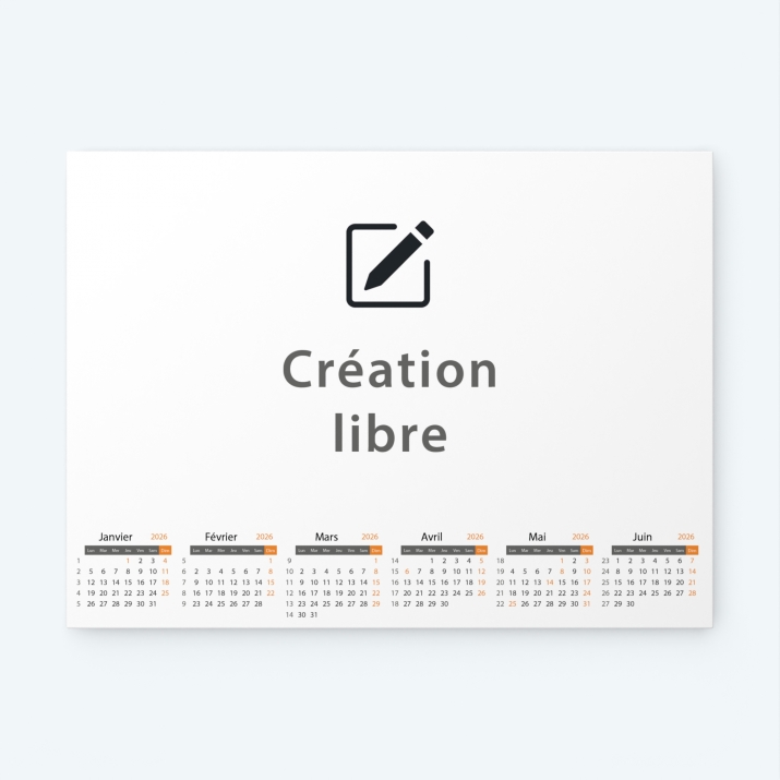 Calendrier bancaire carton Grille en Carrés