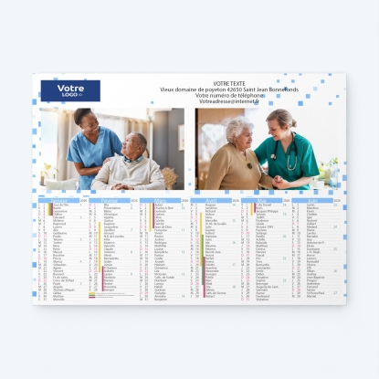 Calendrier bancaire carton Grille en Colonnes