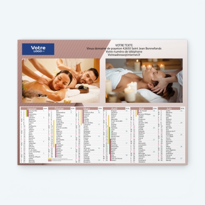 Calendrier bancaire carton Grille en Colonnes