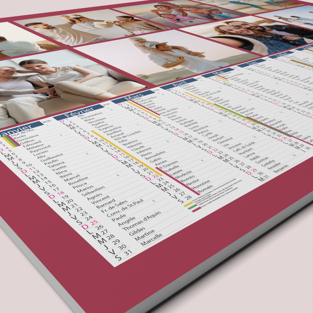 Calendrier photo bancaire