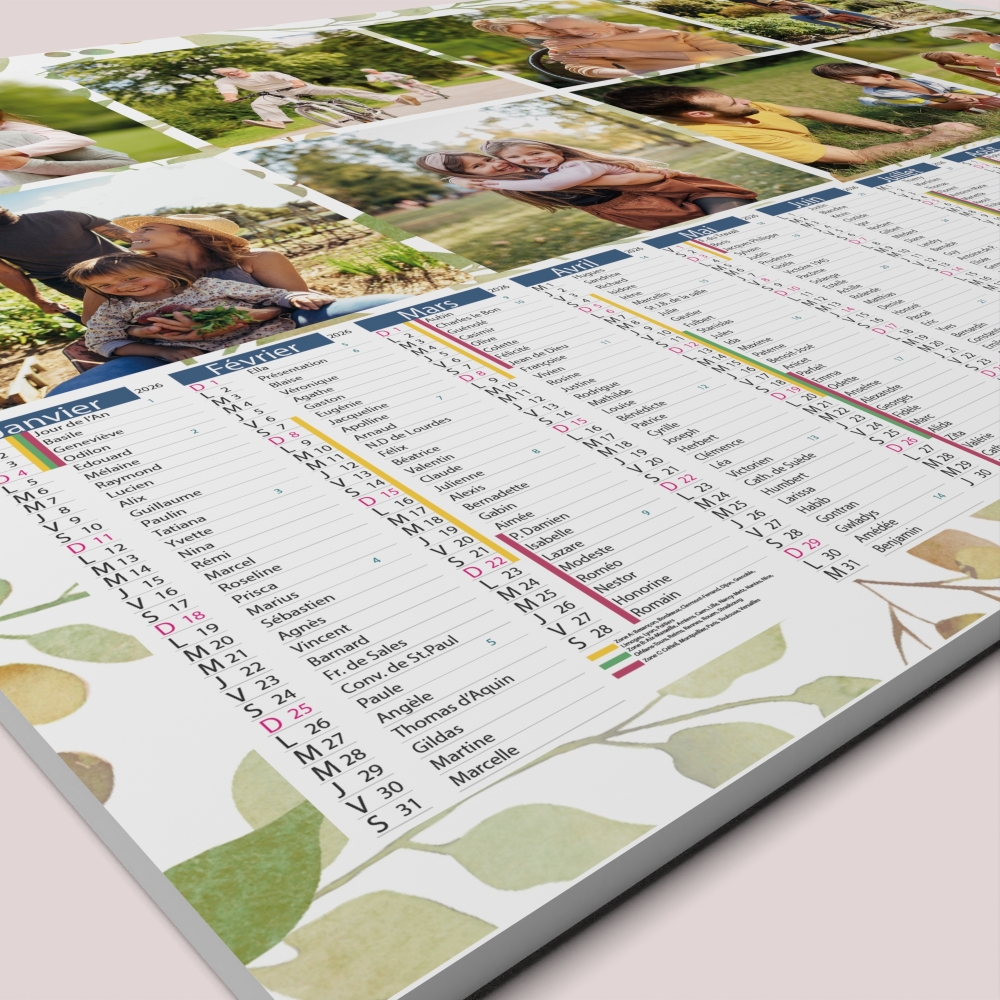 Calendrier photo bancaire