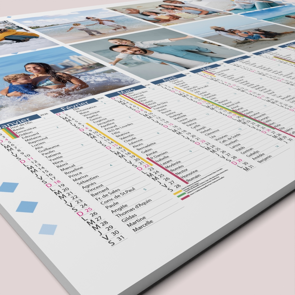 Calendrier photo bancaire