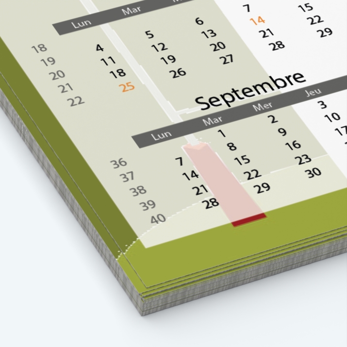 Calendrier photo Maillot de Rugby - Papier épais rigide 400 g/m2