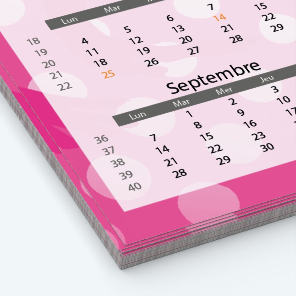 Calendrier photo Maillot de Gym - Papier épais rigide 400 g/m2
