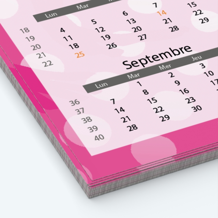 Calendrier photo Maillot de Gym - Papier épais rigide 400 g/m2