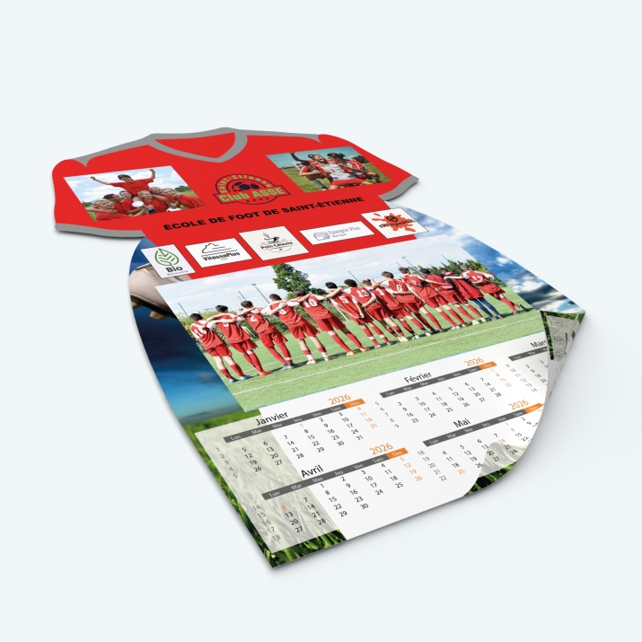 Calendrier photo Maillot de Football - Impression recto/verso pour plus de photos