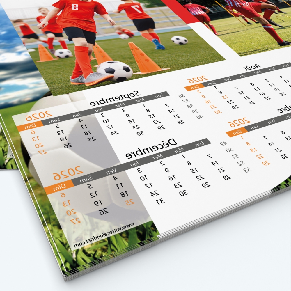 Calendrier photo Maillot de Football - Grille calendaire personnalisable