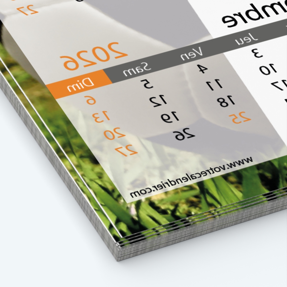 Calendrier photo Maillot de Football - Papier épais rigide 400 g/m2