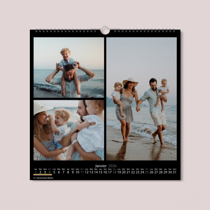 Calendrier photo CARRE mural