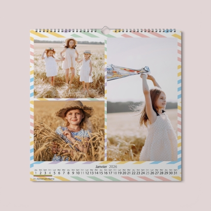 Calendrier photo CARRE mural
