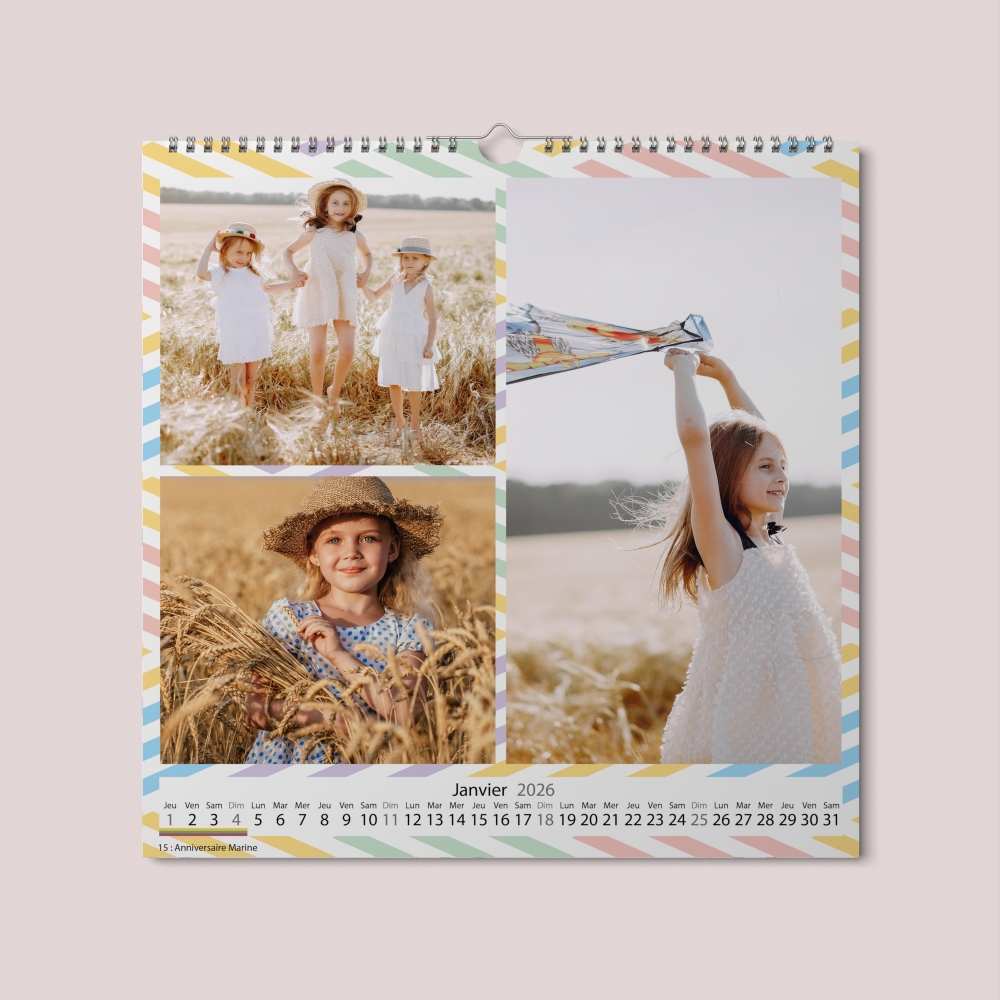 Calendrier photo CARRE mural