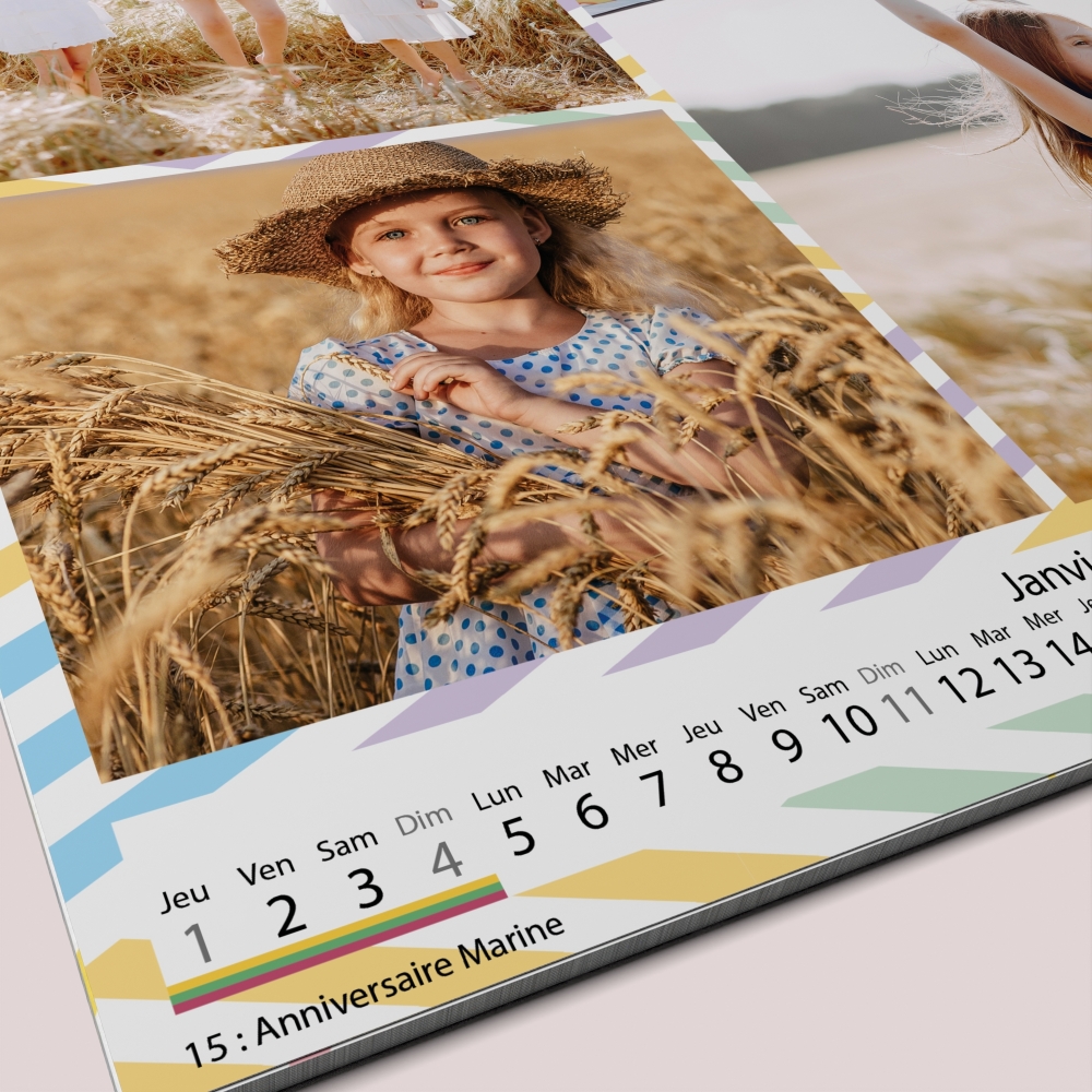 Calendrier photo CARRE mural