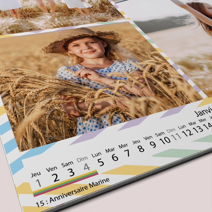 Calendrier photo CARRE mural