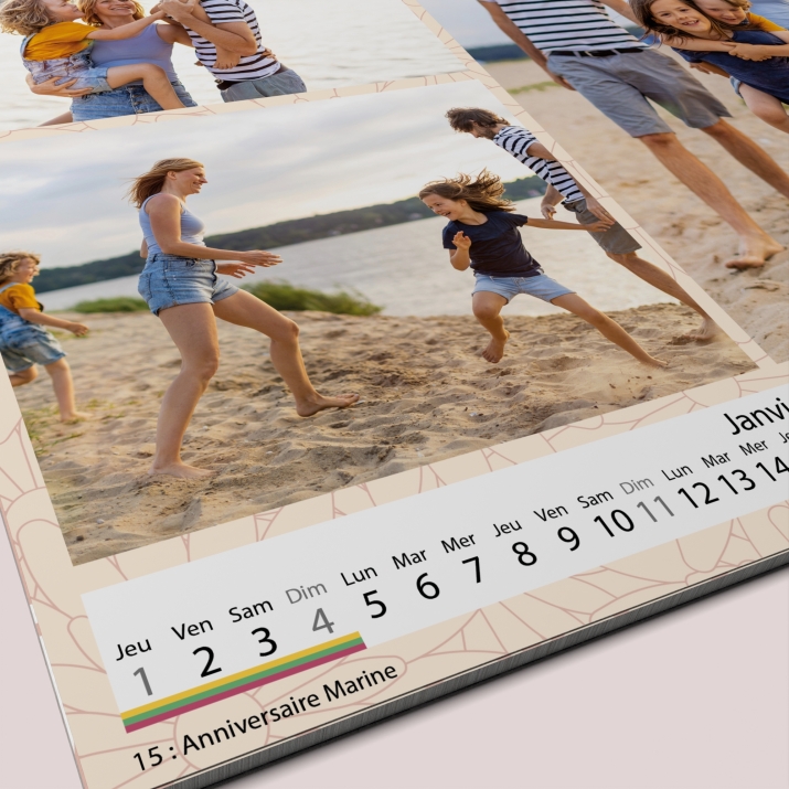 Calendrier photo CARRE mural