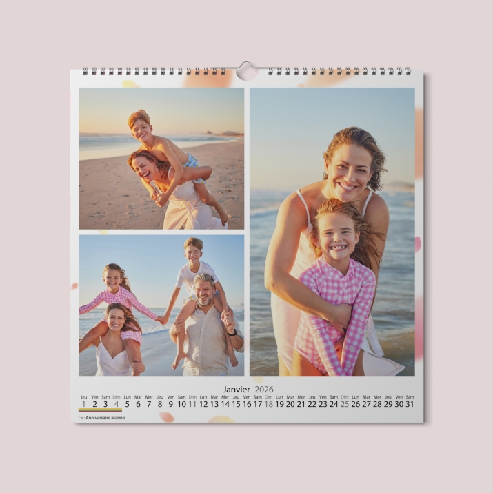 Calendrier photo CARRE mural