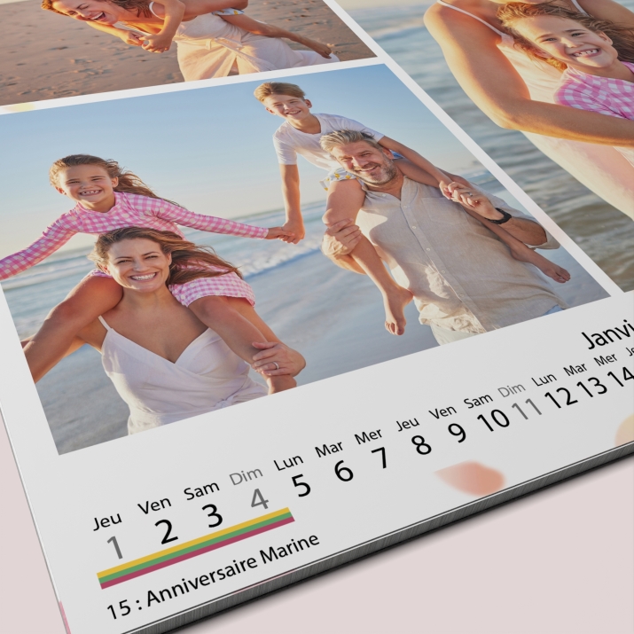 Calendrier photo CARRE mural