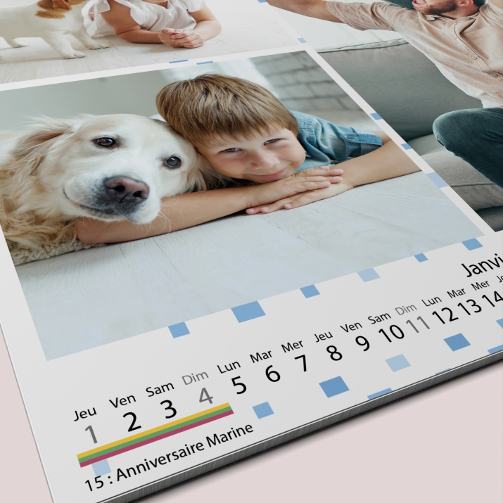 Calendrier photo CARRE mural