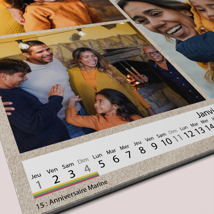 Calendrier photo CARRE mural