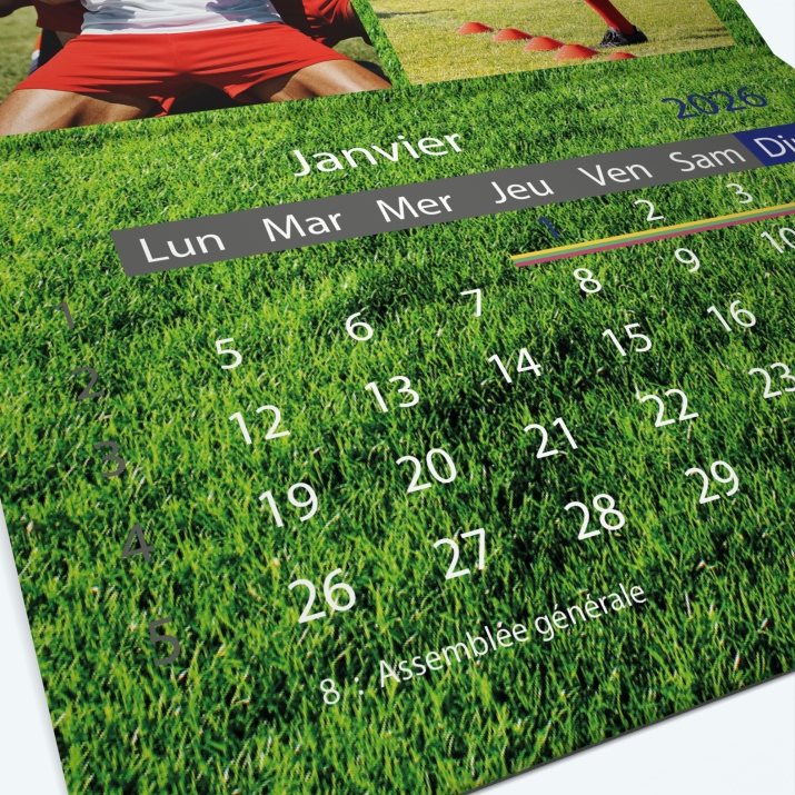 Calendrier agrafé Classic - Grille calendaire personnalisable