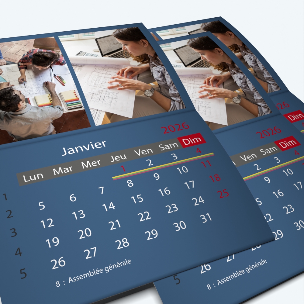 Calendrier agrafé Classic - Minimum de commande : 25 exemplaires