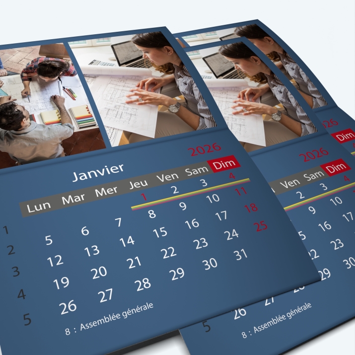 Calendrier agrafé Classic - Minimum de commande : 25 exemplaires