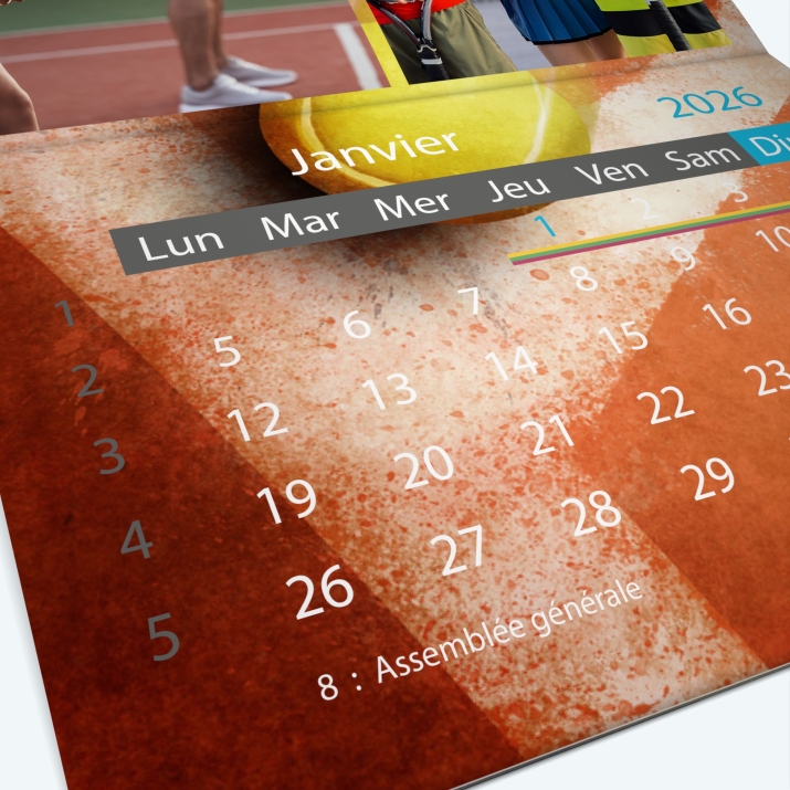 Calendrier agrafé Classic - Grille calendaire personnalisable