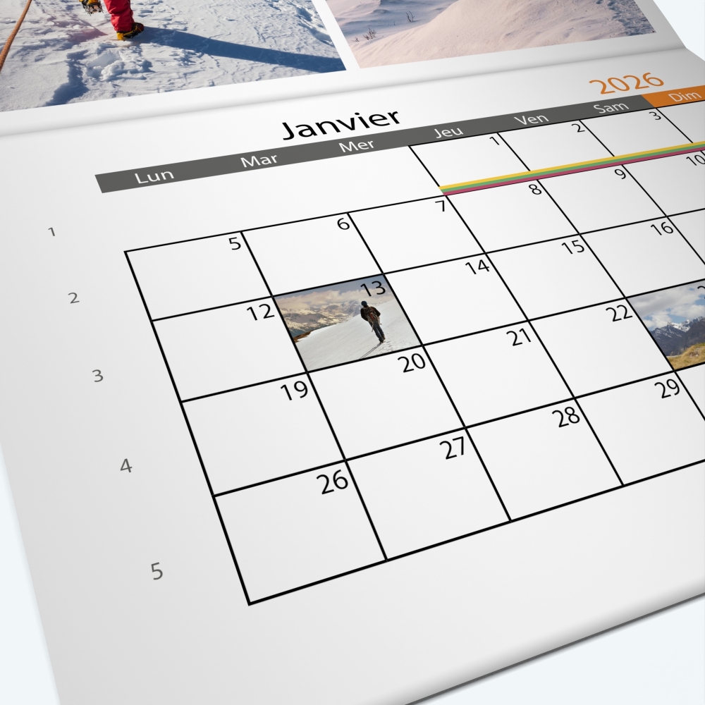 Calendrier agrafé Photo Date