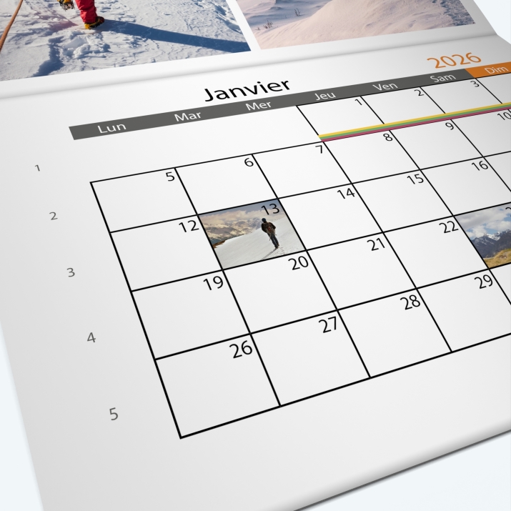Calendrier agrafé Photo Date