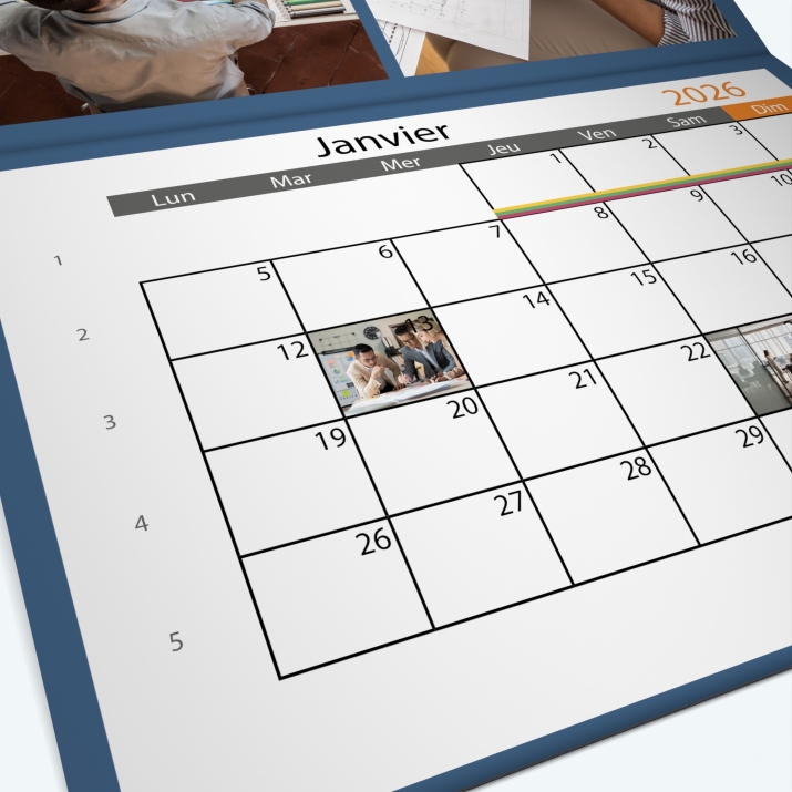 Calendrier agrafé Photo Date