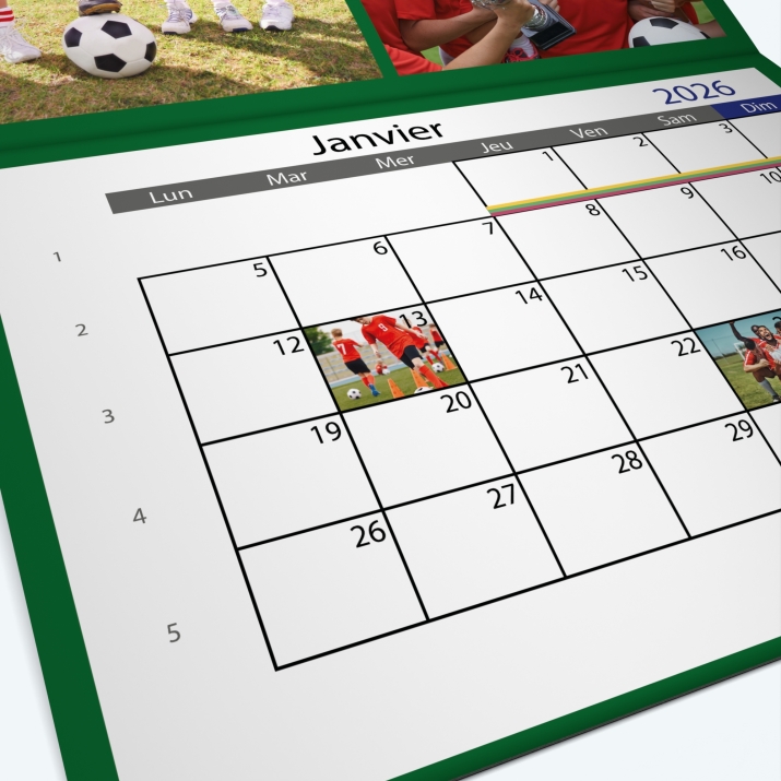 Calendrier agrafé Photo Date