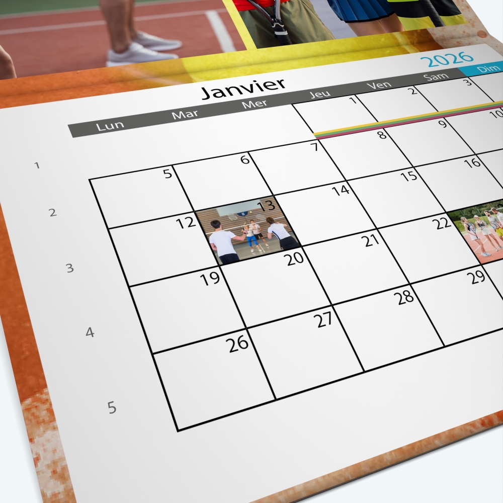 Calendrier agrafé Photo Date