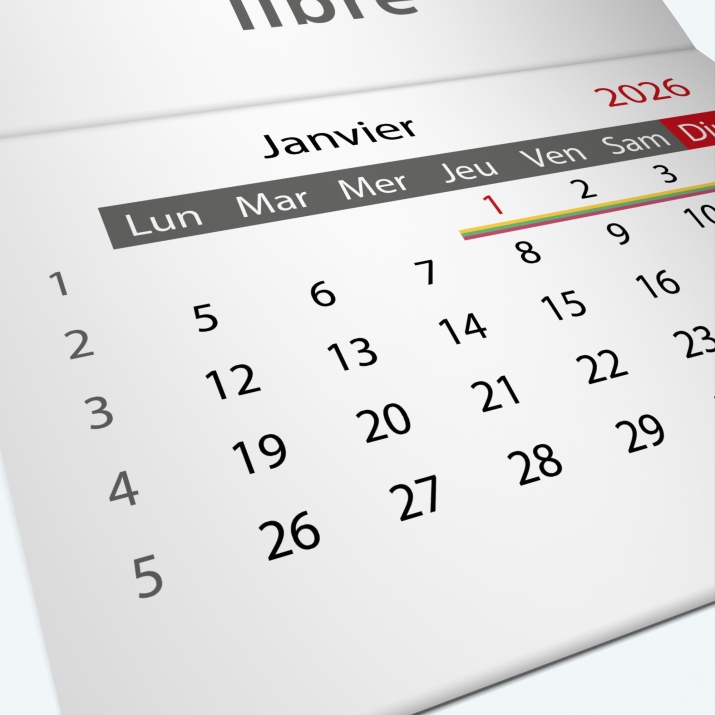 Calendrier agrafé Classic - Grille calendaire personnalisable