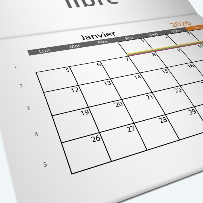 Calendrier agrafé Photo Date