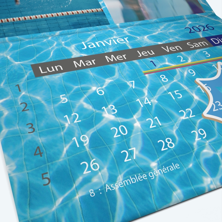 Calendrier agrafé Classic - Grille calendaire personnalisable