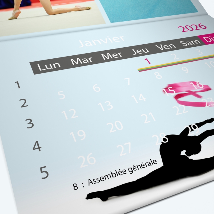Calendrier agrafé Classic - Grille calendaire personnalisable