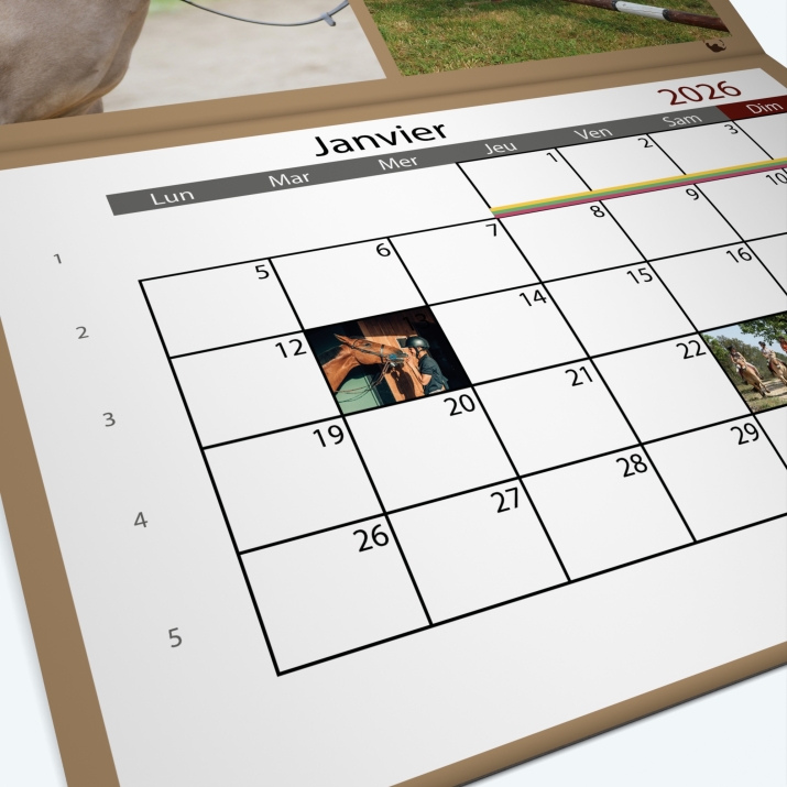 Calendrier agrafé Photo Date