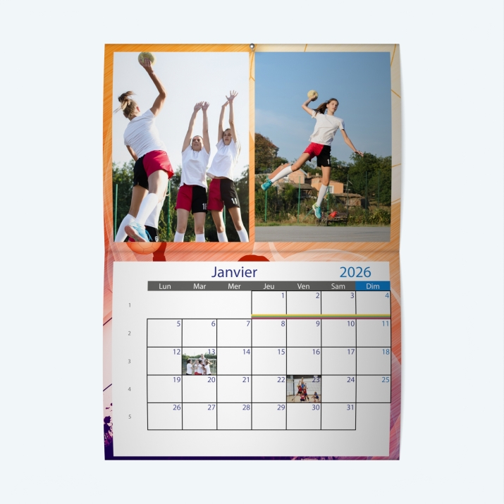 Calendrier agrafé Photo Date
