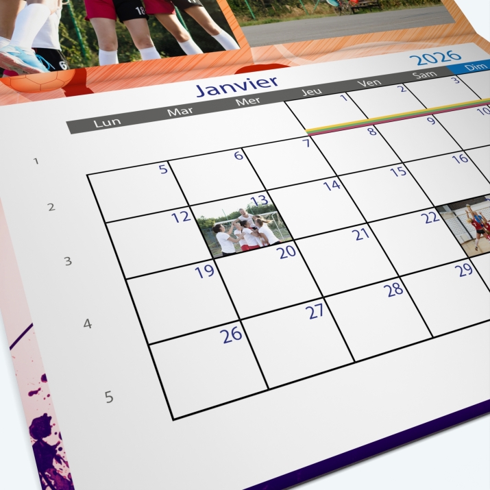 Calendrier agrafé Photo Date
