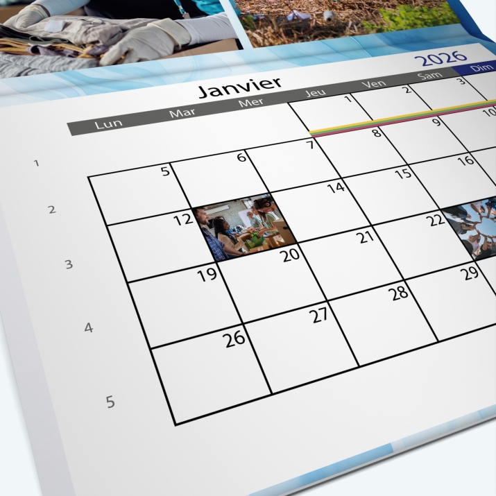 Calendrier agrafé Photo Date