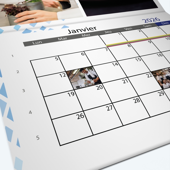 Calendrier agrafé Photo Date