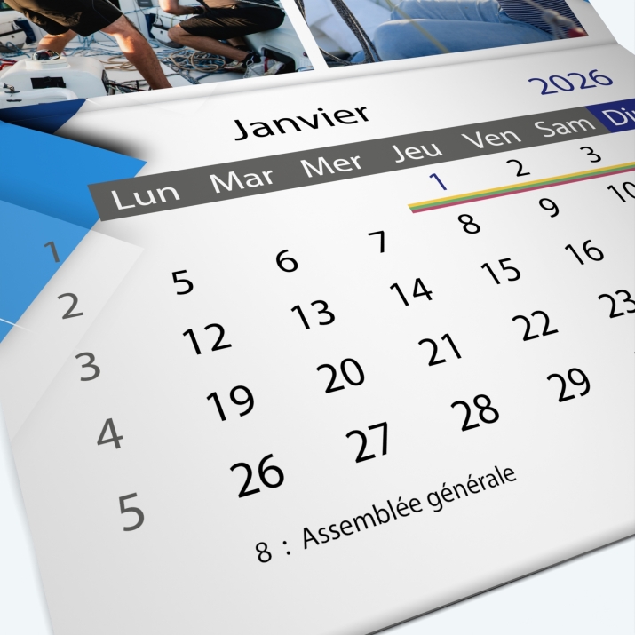 Calendrier agrafé Classic - Grille calendaire personnalisable