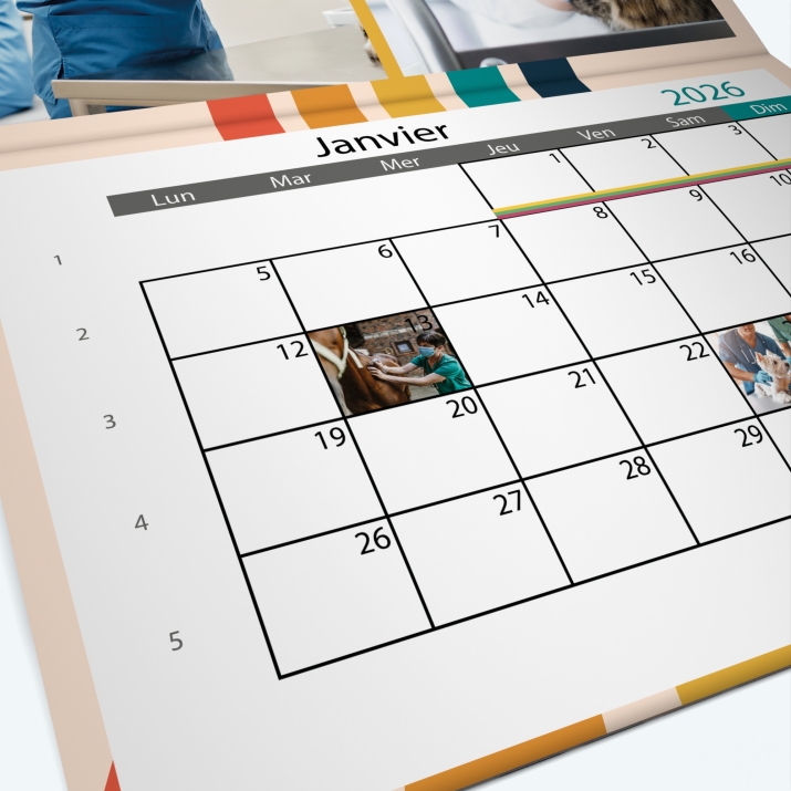 Calendrier agrafé Photo Date