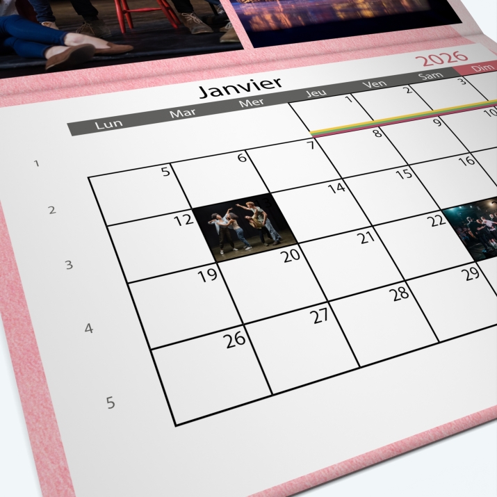 Calendrier agrafé Photo Date